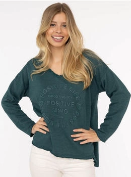 Zwillingsherz Sweatshirt 'Positive Mind' petrol