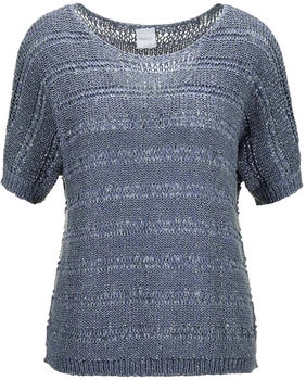 Madeleine Bändchen-Pullover Glanz-Effekt rauchblau