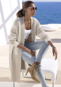 Lascana Strickjacke beige wei&szlig;