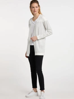 DreiMaster Cardigan wollweiß grau melange