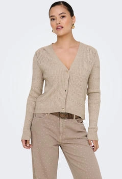 Only Katia LS Cable V-Neck Cardi knt mocha meringue