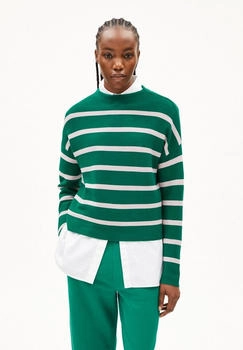 armedangels MERINAA STRIPES - Frauen Loose Fit Strickpullover - mehrfarbig emerald green-ice grape (30007067-3263)