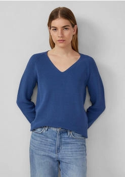 s.Oliver Strickpullover aus Baumwollmix mit V-Ausschnitt blau 2168794.5527.