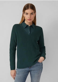 s.Oliver Strickpullover aus Baumwollmix mit V-Ausschnitt grün 2168794.6933.