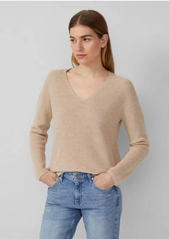 s.Oliver Strickpullover aus Baumwollmix mit V-Ausschnitt Beige 2168794.81W8.