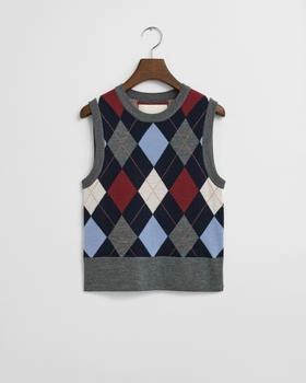 GANT Pullunder 'Argyle' charcoal melange
