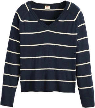 Levi's Petal Vneck Sweater Stephanie Stripe navy