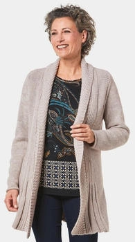 GOLDNER Longstrickjacke sand melange