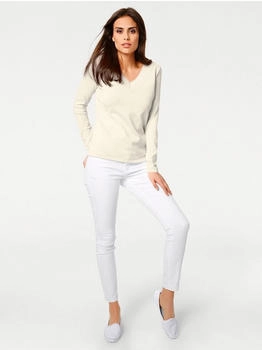 Heine Strickpullover 'V-Pullover' weiß offwhite