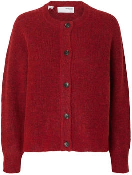 Selected SLFLULU LS Strickjacke equestrian rot