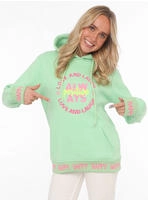Zwillingsherz Hoodie ""Always Positive"", Kapuze, Stickerei, Fronttasche,