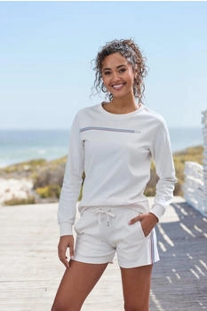 H.I.S Jeans Sweatshirt Basic Logodruck ecru