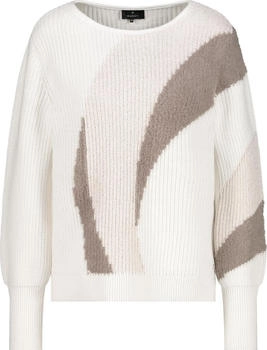 Monari Pullover Intarsie Muster off-white