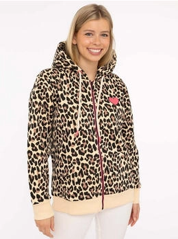 Zwillingsherz Kapuzensweatjacke 'Leo AOP' Animal-Muster
