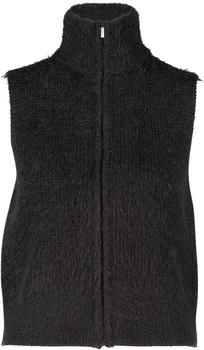Zero Strickjacke Reißverschluss Plain schwarz