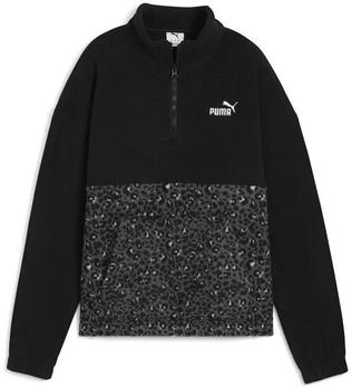 Puma Essentials Graphics Sweatshirt Troyerkragen schwarz
