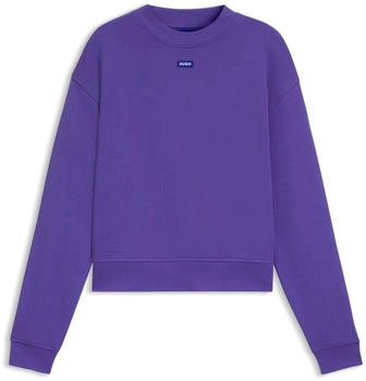 HUGO Sweatshirt aus Baumwoll-Terry mit Logo-Aufnäher Style Delessa_B_1 50534344 Lila