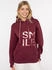 Zwillingsherz Hoodie 'Alissa Shiny' glänzender Print rot bordeaux