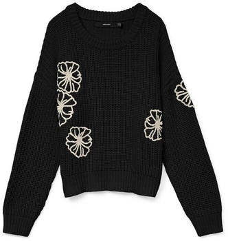 Vero Moda VMLAURA LS O-Neck Pullover schwarz