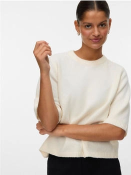Vero Moda Rundhalspullover VMBOOM O-NK OVERSIZE PULLOVE GA NOOS beige meliert