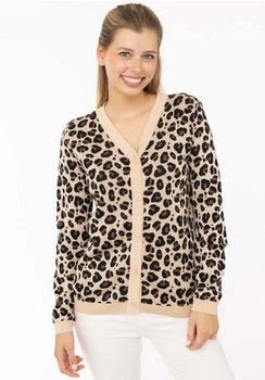 Zwillingsherz Cardigan 'Gestrickter-Leo' beige