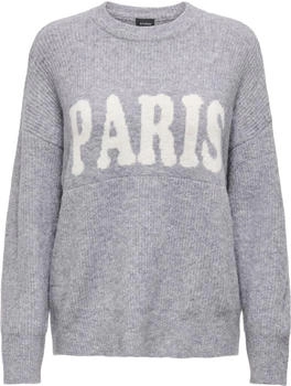 Only Onljerico L S Pullover grau meliert