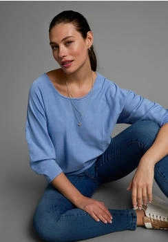 Laura Scott Fledermauspullover Ärmel blau-melange