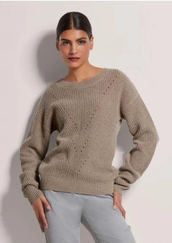 Madeleine Rundhals-Pullover silbergrau wollweiß melange