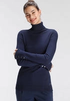 Tamaris Rollkragenpullover "aus angenehmer Viskosemischung" in enger Form mit