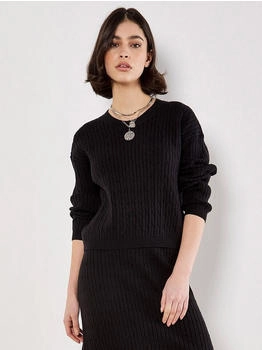 Apricot Zopfstrickpullover Fledermausärmeln