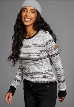 KangaROOS Norwegerpullover im Jaquard-Feinstrick schwarz grau