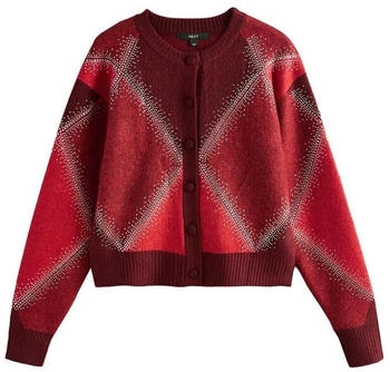 Next Fashion Glitzernde Argyle-Strickjacke