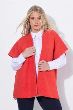 Ulla Popken Strickjacke Oversized paprika rot