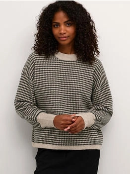 Kaffe Pullover 'KAEllery' graphit weiß