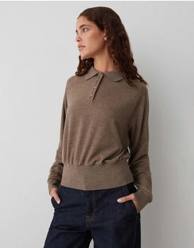 Opus Sweatshirt Polokragen Geigi braun
