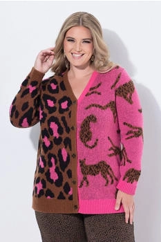 Mia Moda Strickjacke Straight Fit Leo-Mustermix