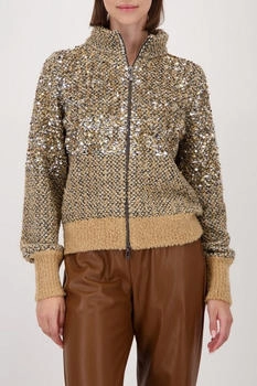 Monari Strickjacke Pailletten cognac