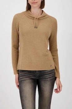 Monari Strickpullover Stehkragen cognac