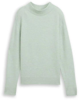 Tom Tailor Denim cosy strickpullover silver cloud blau meliert
