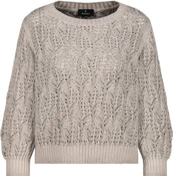 Monari Strickpullover Ajour taupe lurex 409246