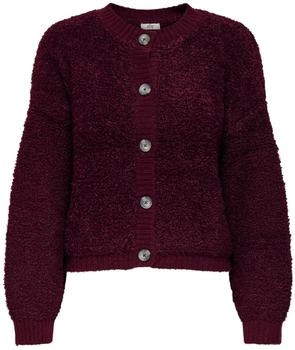 Jacqueline de Yong Eira Life L S O-Neck Cardigan Knt Strickjacke cabernet