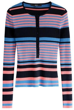 Next Fashion Gerippter Henleypullover blue multi-stripe