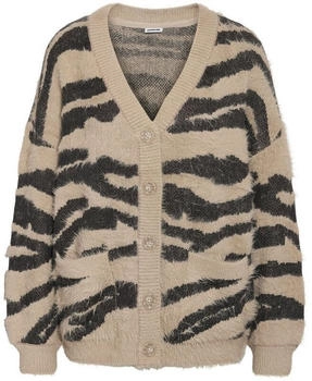 Noisy May Strickjacke Leoprint V-Ausschnitt