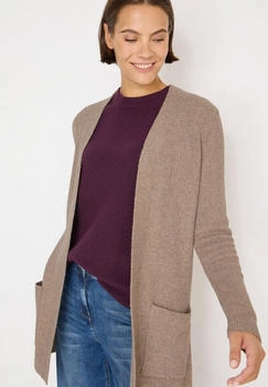 Cecil Cardigan offen langarm toffee cream melange