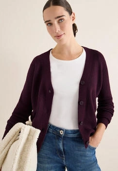 Cecil Cardigan Strukturdetail eggplant rot