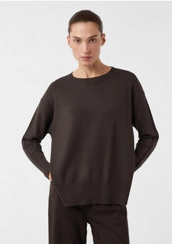 Comma Strickpullover Rippbündchen dark chocolate
