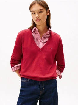 Tommy Hilfiger TJW ESSENTIAL VNECK SWEATER EXT Pullover ruby rhubarb