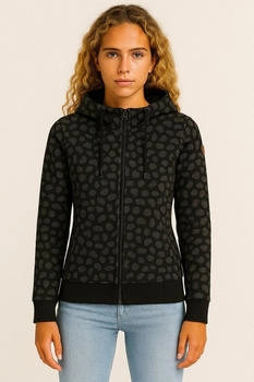Ragwear Sweatjacke RYLIE PRINT ZIP O schwarz