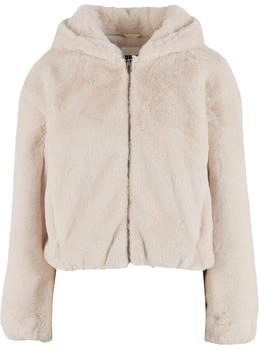 Urban Classics Sweatjacke Ladies Full Zip Faux Fur Hoodie whitesand