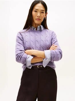 Tommy Hilfiger Pullover 'Cable' lila